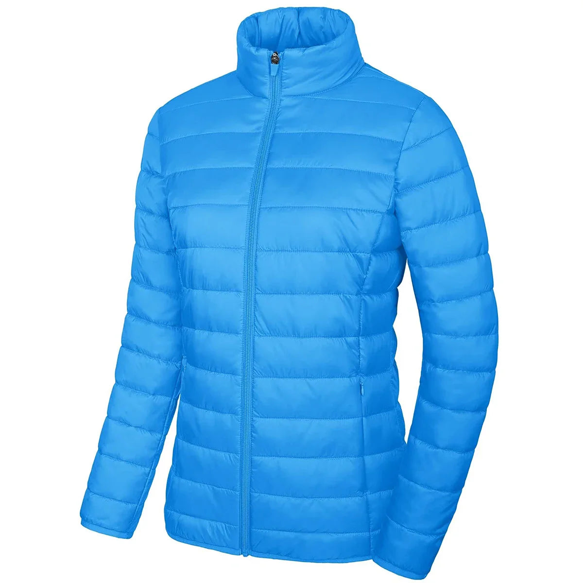 Women’s Lightweight Quilted Puffer Jacket Winter Zip Up Stand Collar