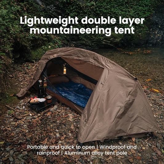 1 Person Lightweight Nylon Camping Tent with Mosquito Net Waterproof