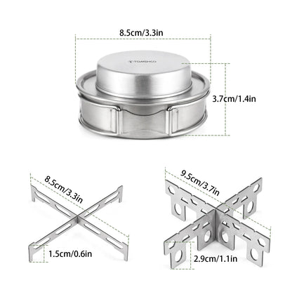 Portable Stainless Steel Alcohol Stove with Folding Handles