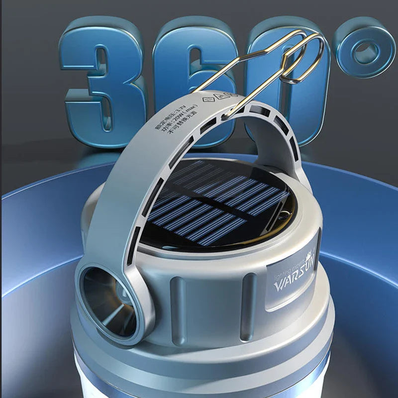 1100 Lumen Solar Rechargeable Camping Lamp LED Long Runtime