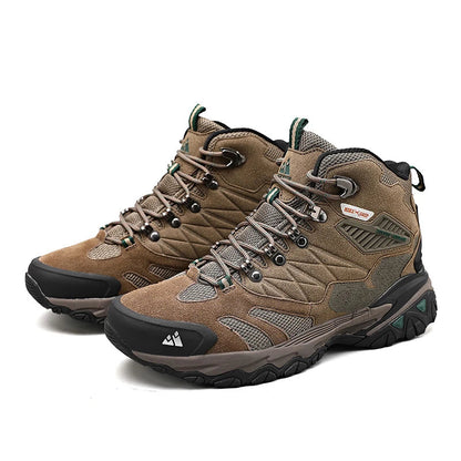 Men’s Leather Hiking Boots – Tactical Outdoor Ankle Shoes for Trekking
