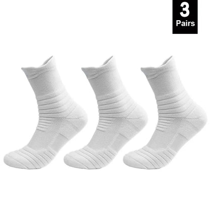 3 Pairs Cotton Crew Socks Breathable Anti Slip Unisex 38 to 44