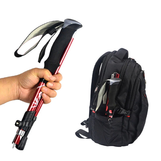 Foldable Trekking Pole – 5-Section Lightweight Hiking Stick