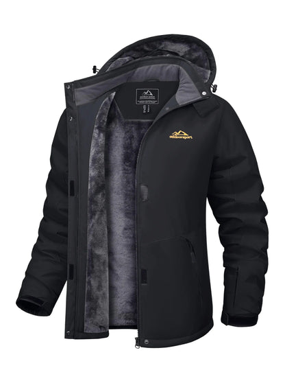 Women’s Winter Parka Waterproof Fleece Lined Hooded With 5 Pockets