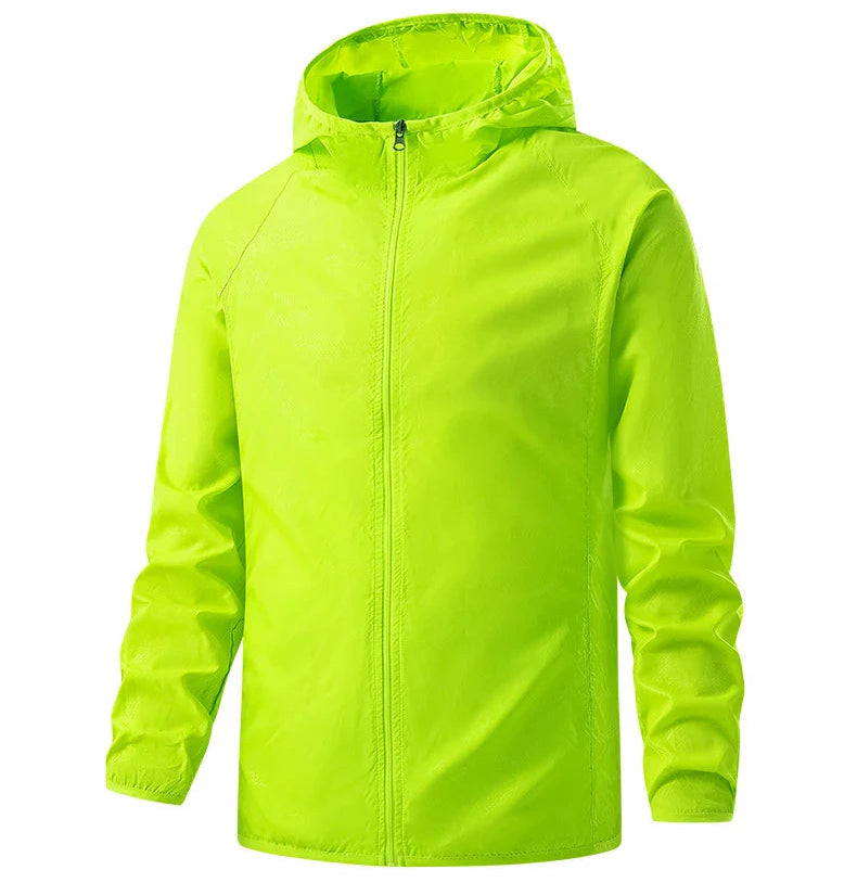 Unisex Hiking Rain Jacket Waterproof Windbreaker with Sun Protection