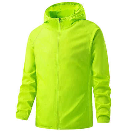 Unisex Hiking Rain Jacket Waterproof Windbreaker with Sun Protection
