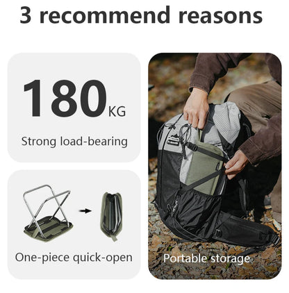 Folding Camping Chair – Lightweight Aluminum Seat with Thickened Cushion