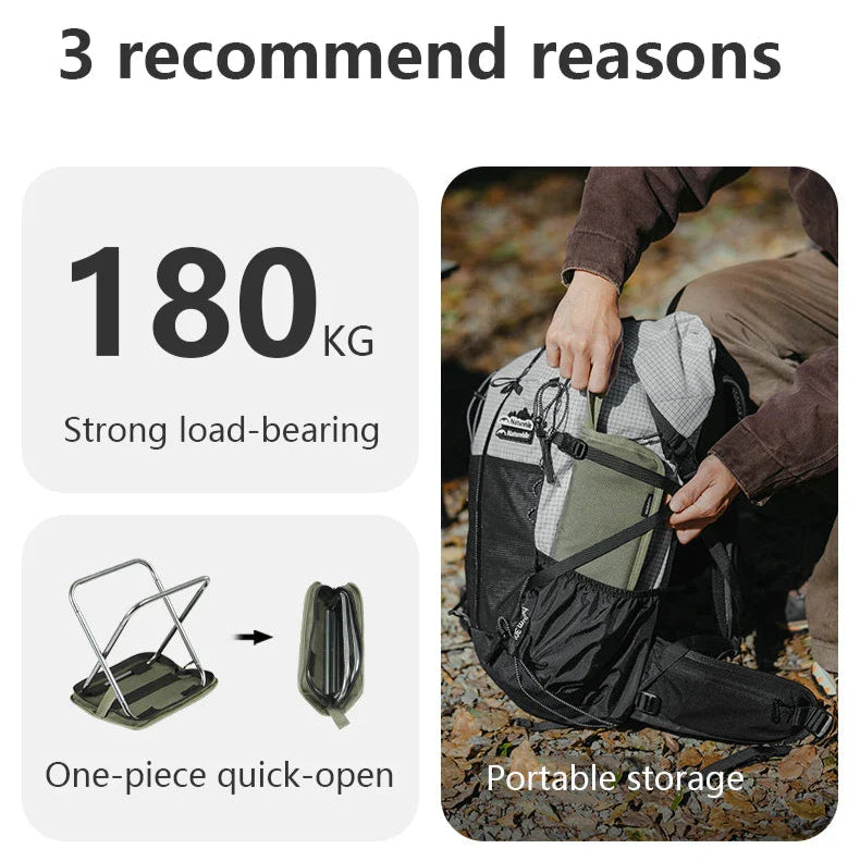 Lightweight Aluminium Folding Camping Chair Portable with Padded Seat