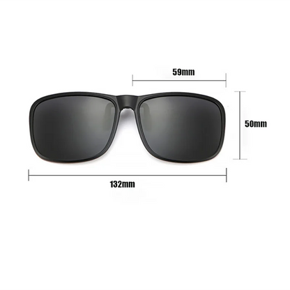 Clip-On Polarized Sunglasses – Flip-Up Square Lenses with Night Vision