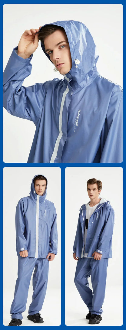 Adult Reflective Rain Suit Waterproof Jacket and Pants