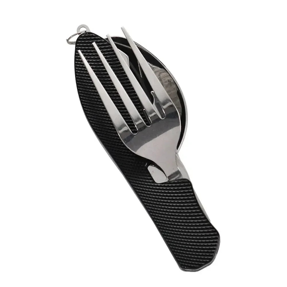 Foldable 3-in-1 Utensil Set Knife Fork Spoon for Camping Travel