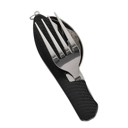 Foldable Camping Utensil Set Knife Fork Spoon Combo Portable