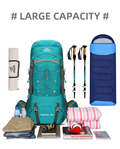 Hiking Backpack Large Capacity with Rain Cover for Camping