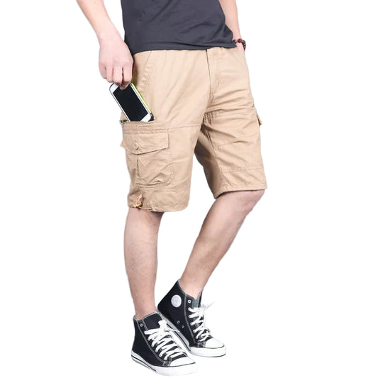 Men’s Cotton Cargo Shorts Knee Length Summer Up to 6XL
