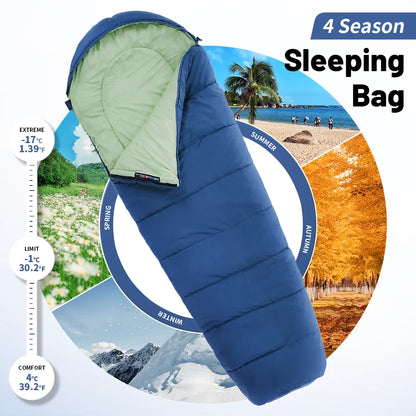 Ultralight Waterproof Cotton Mummy 4 Season Camping Sleeping Bag