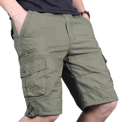 Men’s Cotton Cargo Shorts Knee Length Summer Up to 6XL