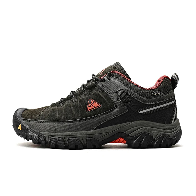 Men’s Leather Hiking Shoes Rubber Sole for Walking and Climbing