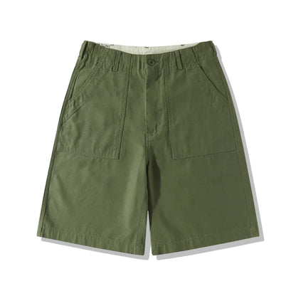 Unisex Hiking Workwear Shorts Cotton Twill Loose Fit Multi Pocket