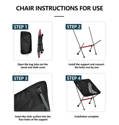 Folding Camping Chaise Lounge Portable Reclining Chair