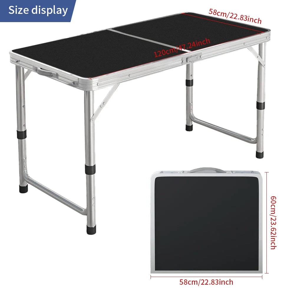 Adjustable Height Folding Camping Table Portable Small Size