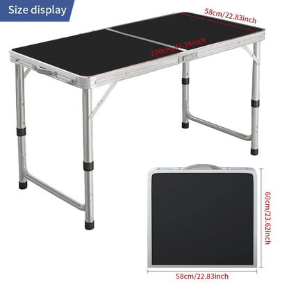 Adjustable Height Folding Camping Table Portable Small Size