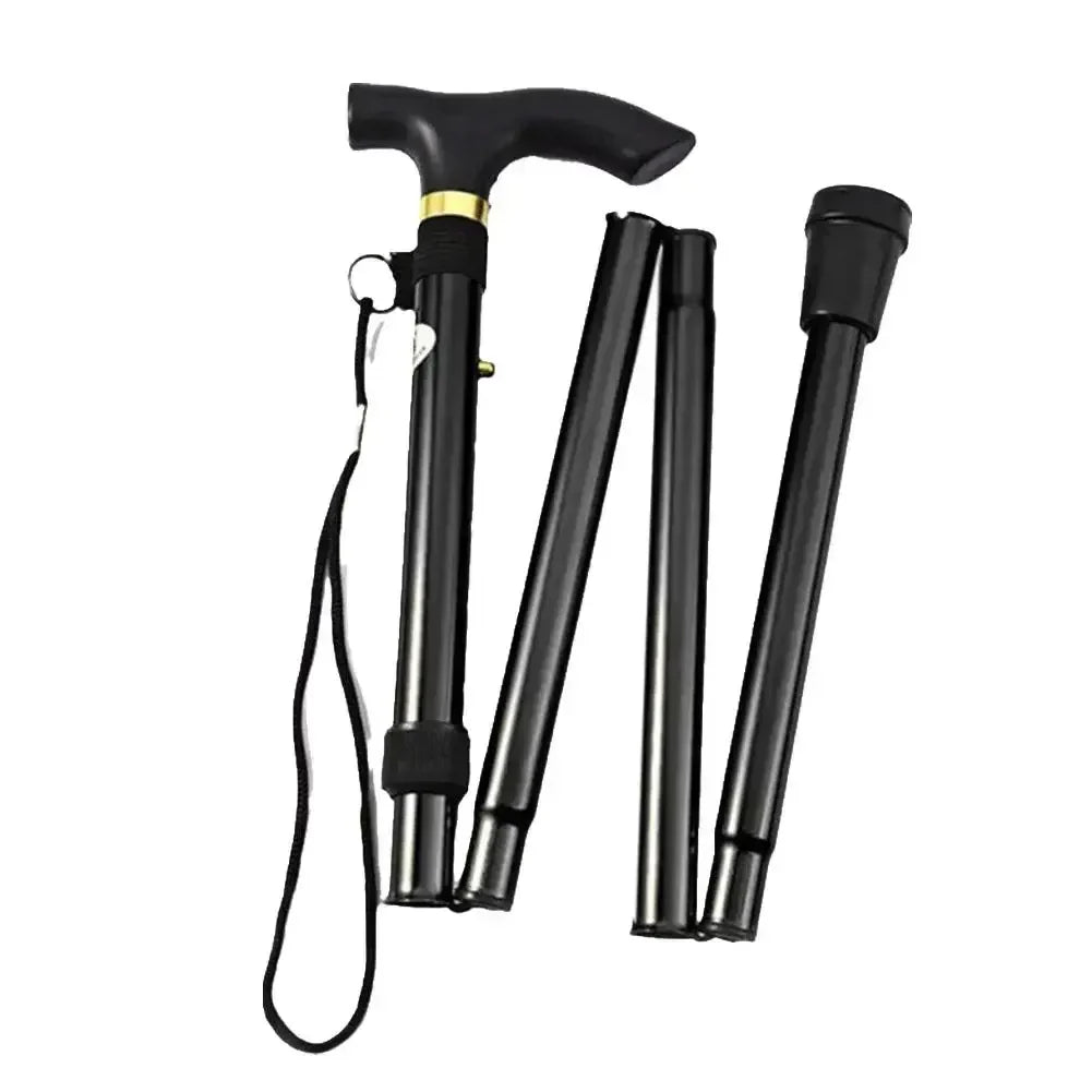Folding Trekking Pole Aluminum Alloy 4 Section Adjustable Anti Slip