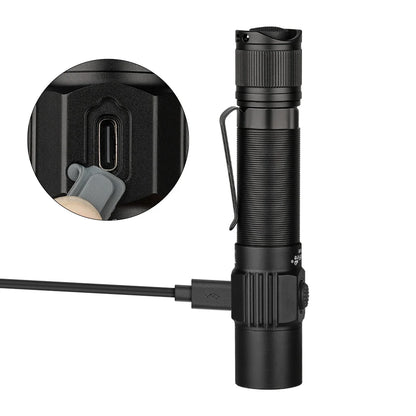 TrustFire T10R Tactical Flashlight – 1,800 lm, USB-C Rechargeable