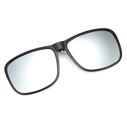 Clip-On Polarized Sunglasses – Flip-Up Square Lenses with Night Vision