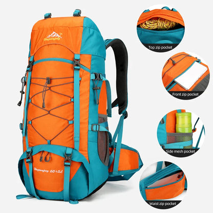 Large Capacity Hiking Backpack with Shoe Pocket for Travel