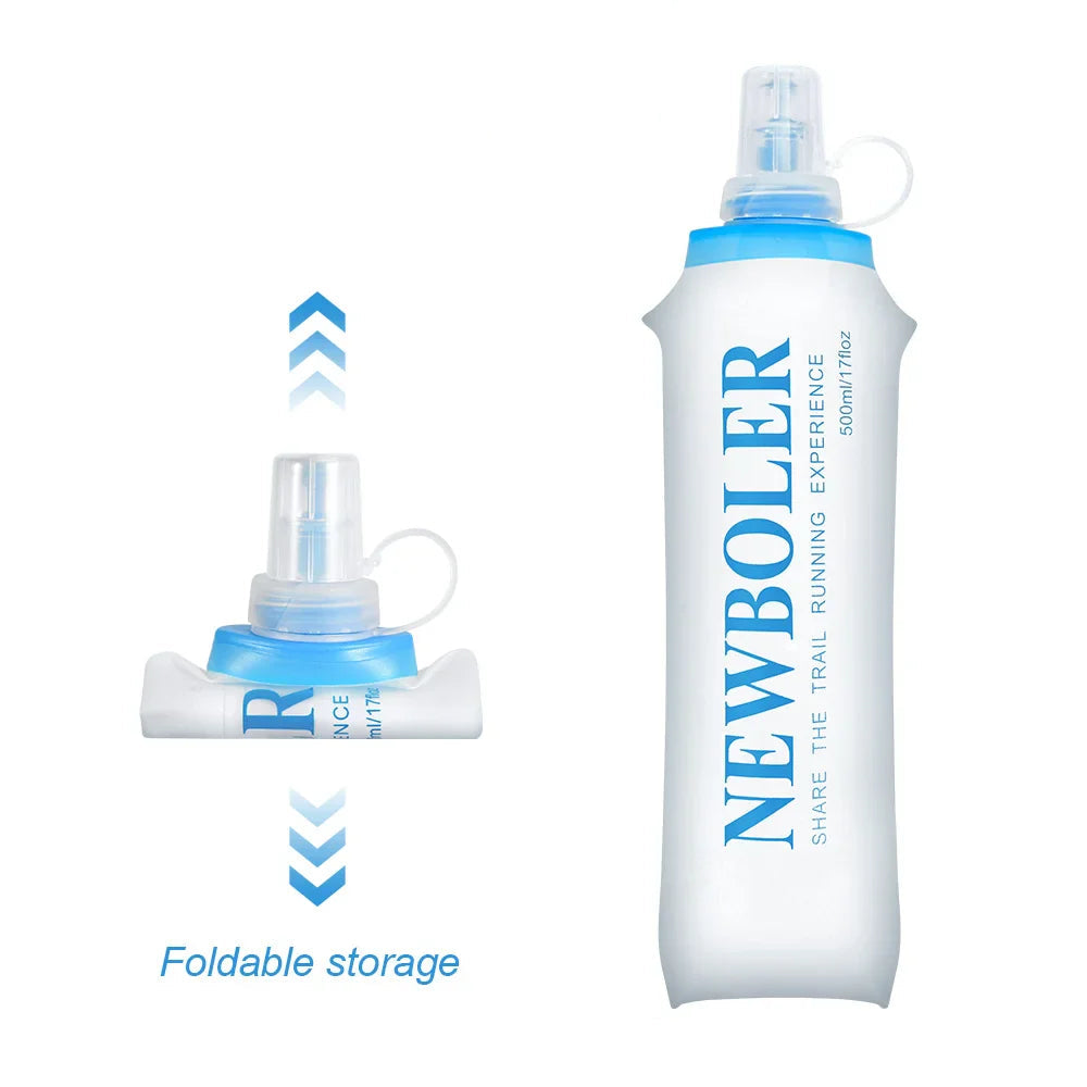 150 to 750 mL Collapsible Silicone Water Bottle for Hiking and Camping
