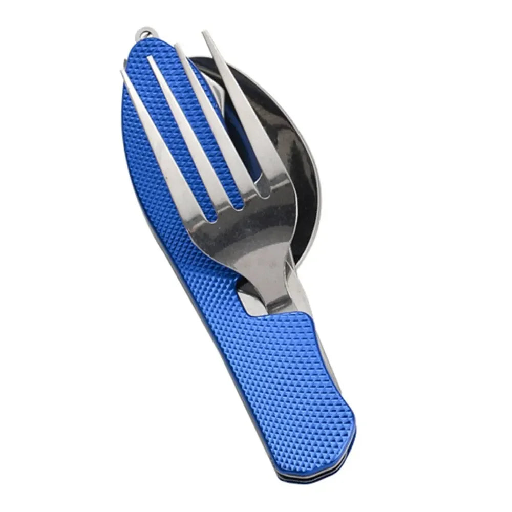 Foldable Camping Utensil Set Knife Fork Spoon Combo Portable