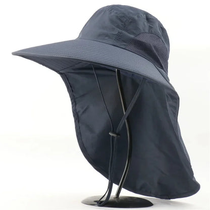 Unisex Wide Brim Bucket Hat with Neck Cover