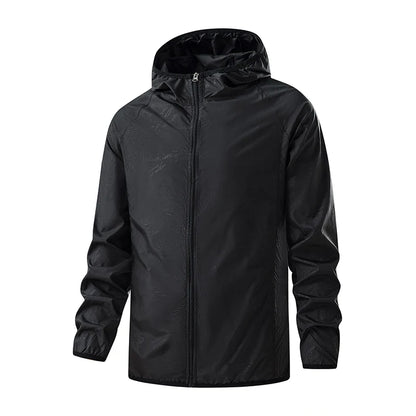 Unisex Hiking Rain Jacket Waterproof Windbreaker with Sun Protection
