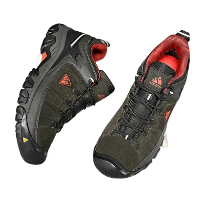 Men’s Leather Hiking Shoes Rubber Sole for Walking and Climbing