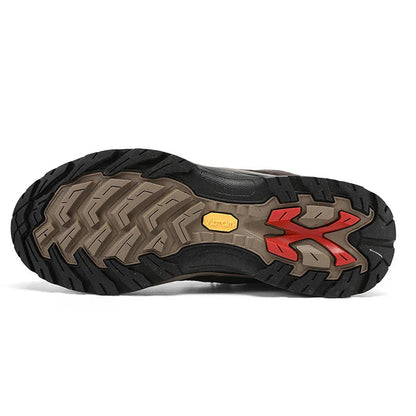 Men’s Leather Hiking Shoes Lace Up Wear Resistant for Trekking