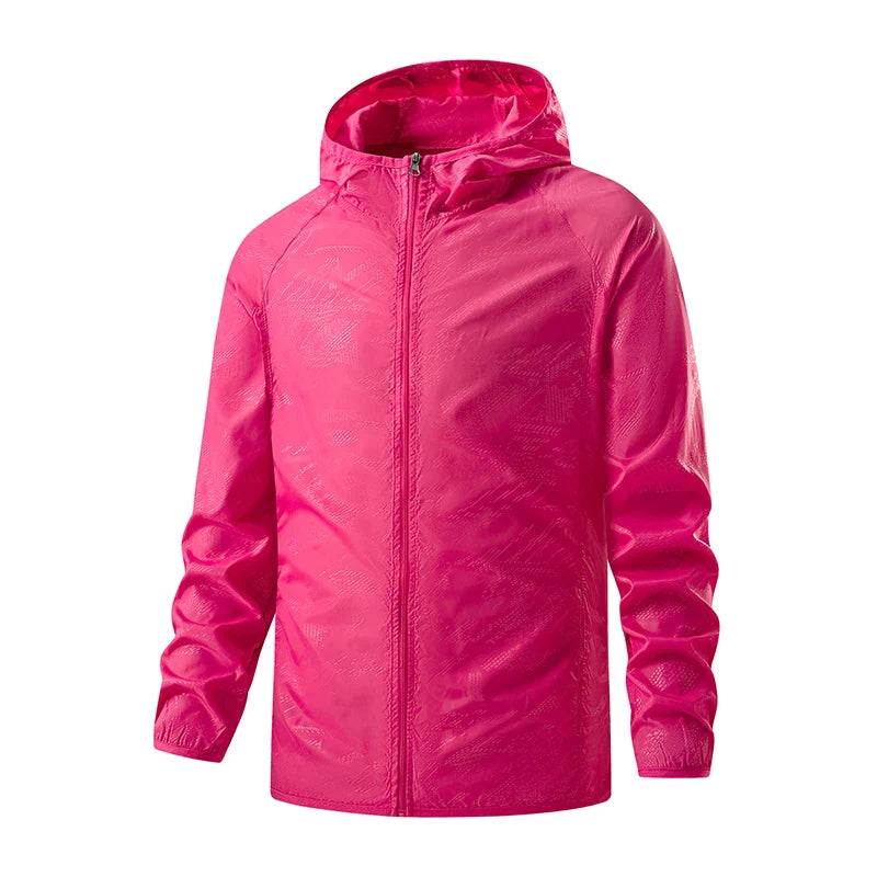 Unisex Hiking Rain Jacket Waterproof Windbreaker with Sun Protection
