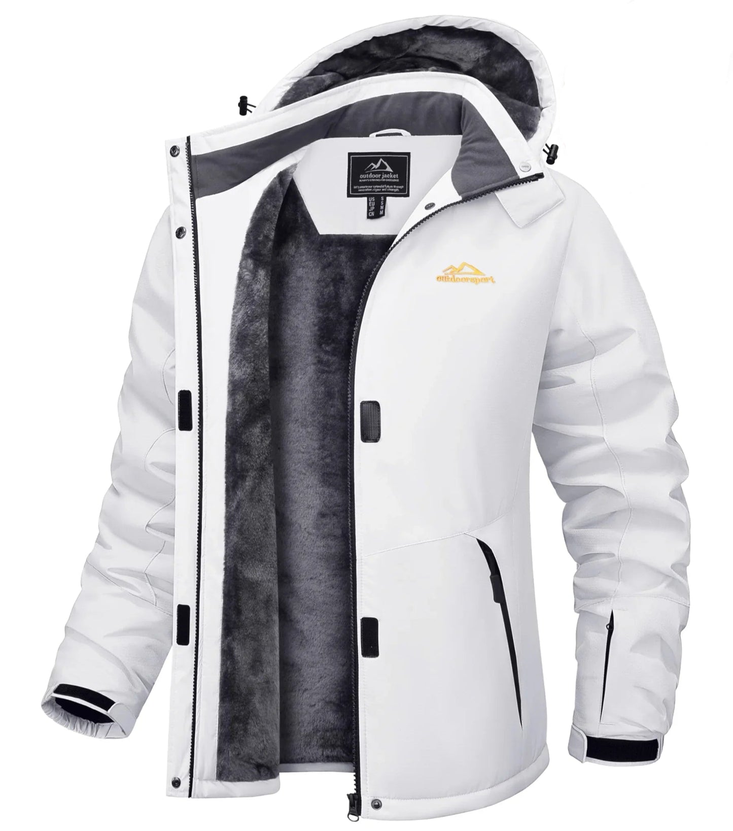 Women’s Winter Parka Waterproof Fleece Lined Hooded With 5 Pockets