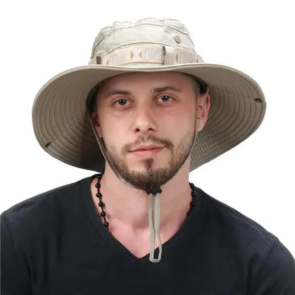 Men’s Wide Brim Bucket Hat - Breathable Anti-UV