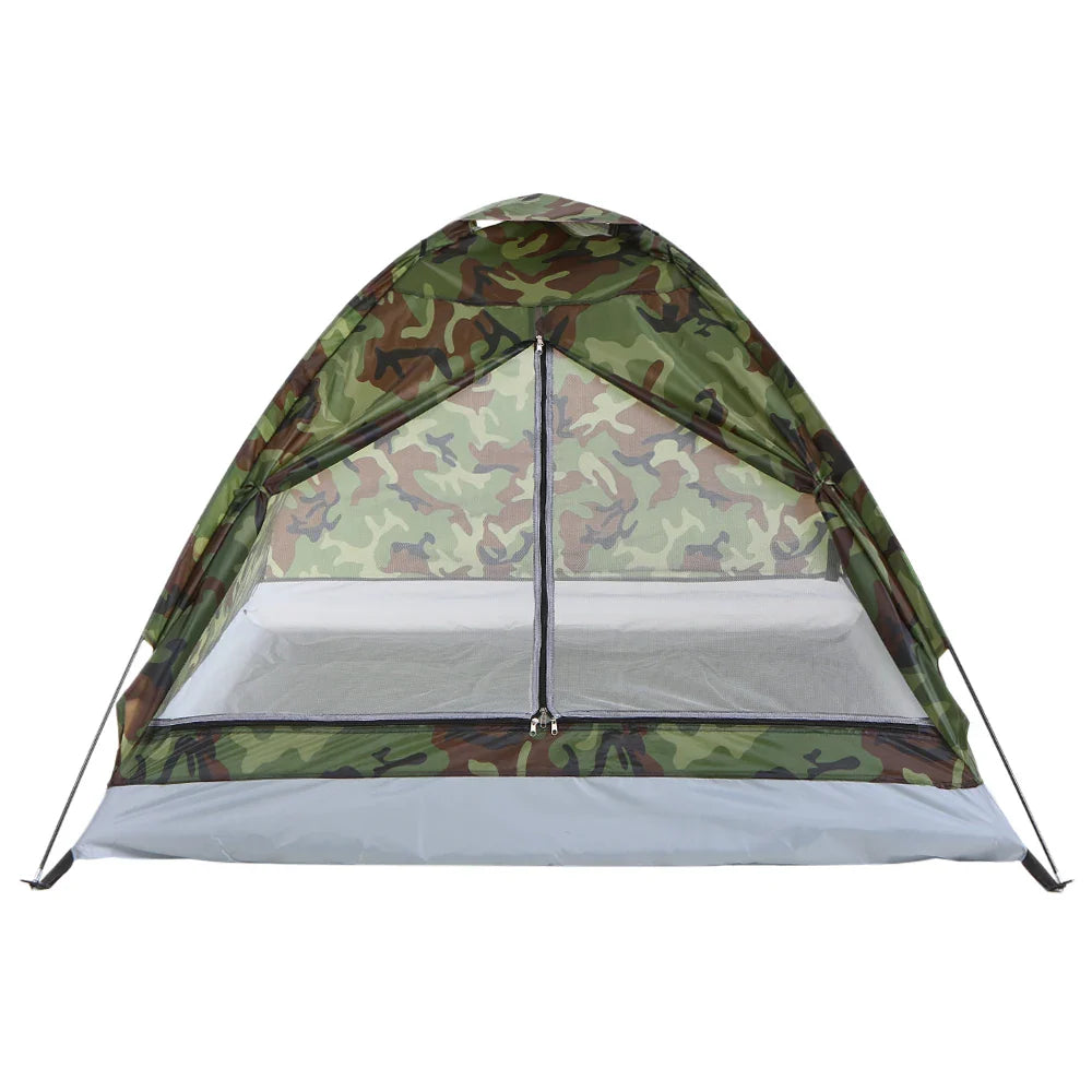 2 Person Single Layer Camping Tent Portable Camouflage for Summer