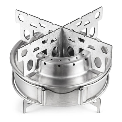 Portable Stainless Steel Alcohol Stove with Folding Handles