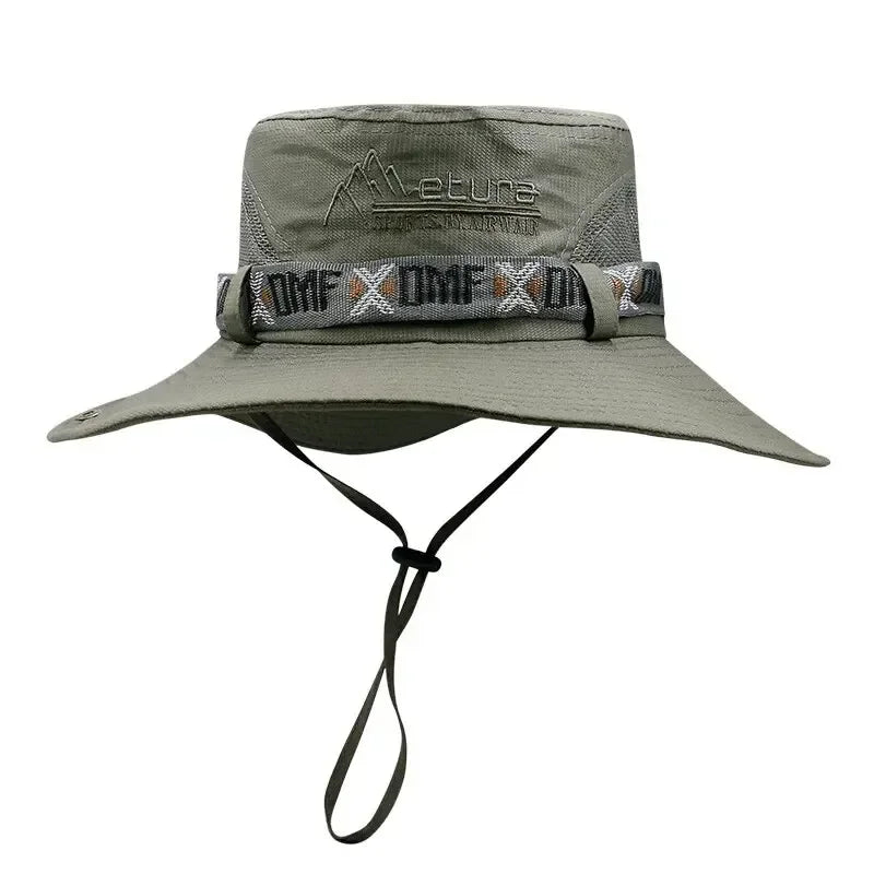 Men’s Wide Brim Bucket Hat - Breathable Anti-UV