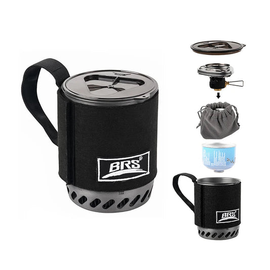 BRS-61 Camping Stove Integrated Ultralight with Heat-Collecting Pot