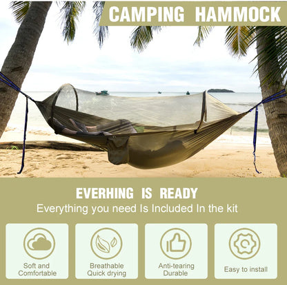 3 in 1 Camping Hammock with Mosquito Net Quick Opening Nylon