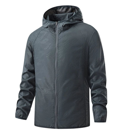 Unisex Hiking Rain Jacket Waterproof Windbreaker with Sun Protection