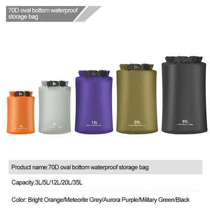 3 to 35 L Waterproof Dry Bag Ultralight Storage for Camping and Hiking