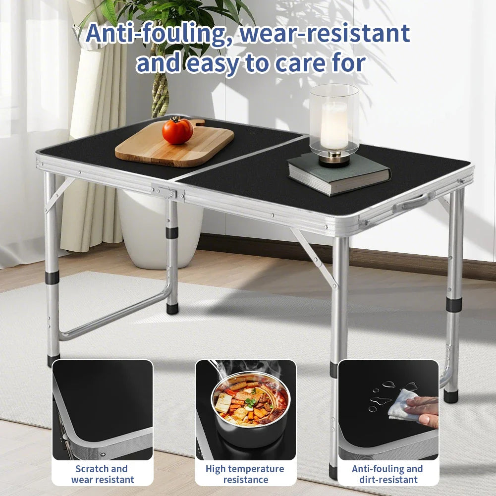 Adjustable Height Folding Camping Table Portable Small Size