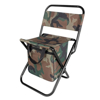 Folding Camping Chair with Backrest and Storage Bag Oxford Fabric