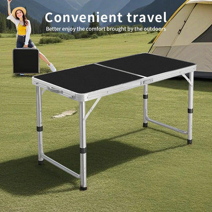 Adjustable Height Folding Camping Table Portable Small Size