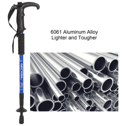 Shock Resistant 3 Section Adjustable Hiking Pole with Non Slip Grip