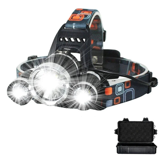 Rechargeable LED Headlamp 90° Adjustable for Camping